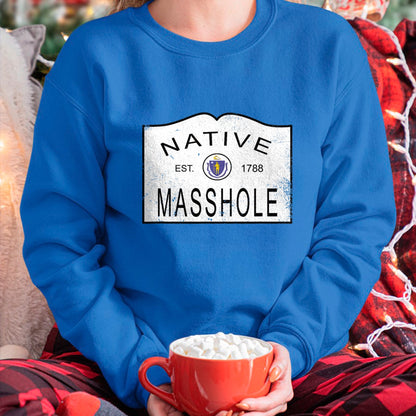 Native American T-Shirts, Vintage Native American Unisex T-Shirt/Hoodie/Sweatshirt HLT00 - Native Masshole Massachusetts MA 1788 Vintage Distressed