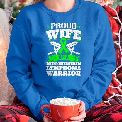 Best Wife Shirt, Wife and Husband Unisex T-Shirt/Hoodie/Sweatshirt HLT00 - Gift for wife T shirt, lucky wife   Proud Wife Of A Non-Hodgkin Lymphoma Warrior Awareness T-Shirt