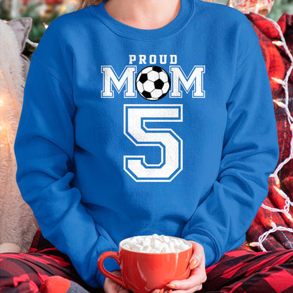 Gift for Mom Shirt, Funny Mom Unisex T-Shirt/Hoodie/Sweatshirt HLT00 - Number 5 Custom Proud Soccer Futbol Mom Personalized Women T-Shirt