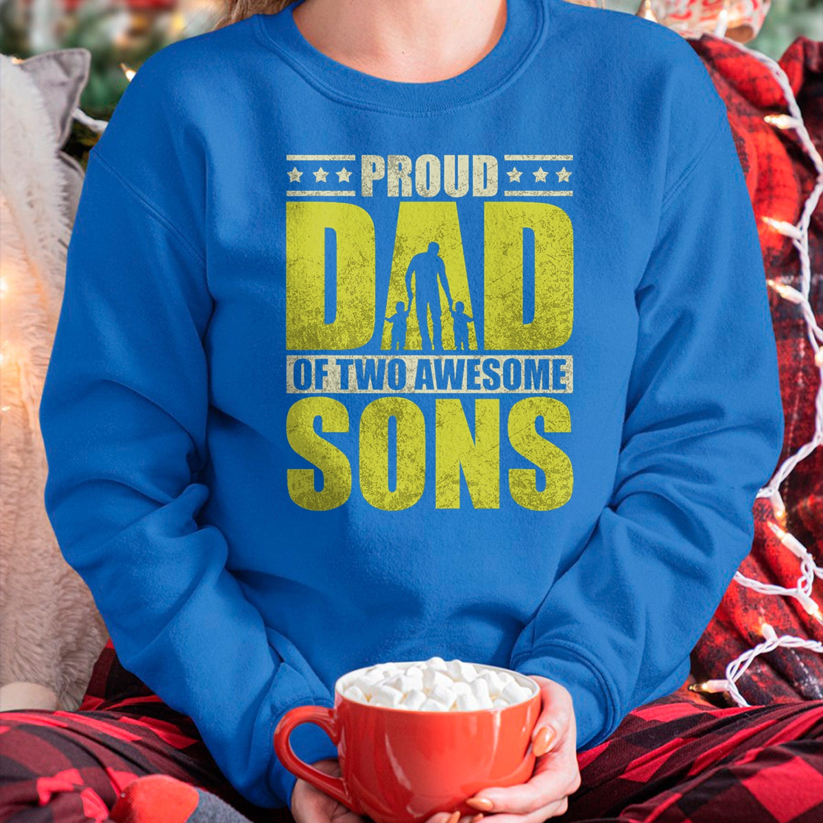 Gift for Dad Shirt, Funny Dad Unisex T-Shirt/Hoodie/Sweatshirt HLT00 – Proud father two sons dad daddy father_s day gift idea T-Shirt