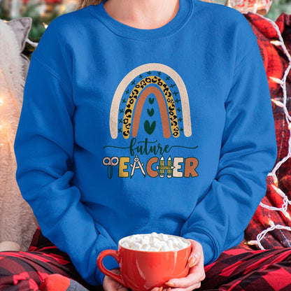 Best Teacher Shirt, Funny Teacher UnisexT-Shirt/Hoodie/Sweatshirt HLT00 - Future Teacher Boho Rainbow Leopard New Grad Student T-Shirt