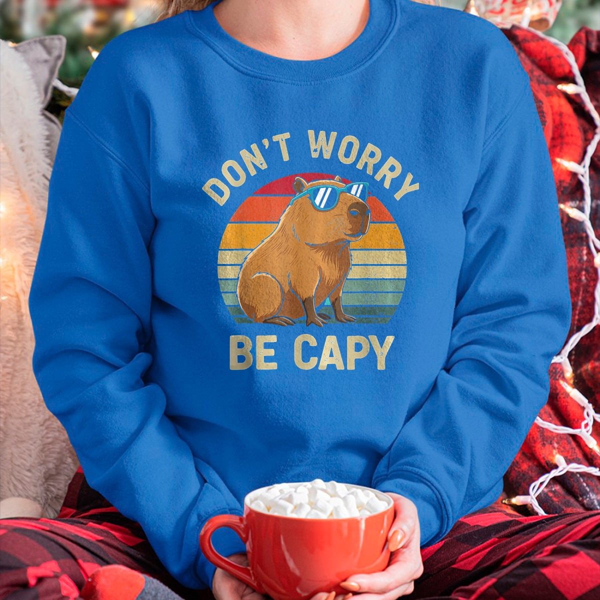 Cute Capybara Shirt, Funny Capybara Unisex T-Shirt/Hoodie/Sweatshirt HLT00 - Dont Worry Be Capy Capybara T-Shirt, Women, Purple, X-Small