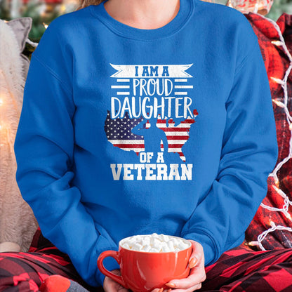 Proud Veteran Shirt, Funny Veteran UnisexT-Shirt/Hoodie/Sweatshirt HLT00 - Proud Daughter Veteran Nothing Scares Patriotic Veterans Day T-Shirt, Women, Olive Green, Large