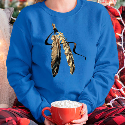 Native American T-Shirts, Vintage Native American Unisex T-Shirt/Hoodie/Sweatshirt HLT00 - Southwest Native American Indian Tribal Art Colorful Feather