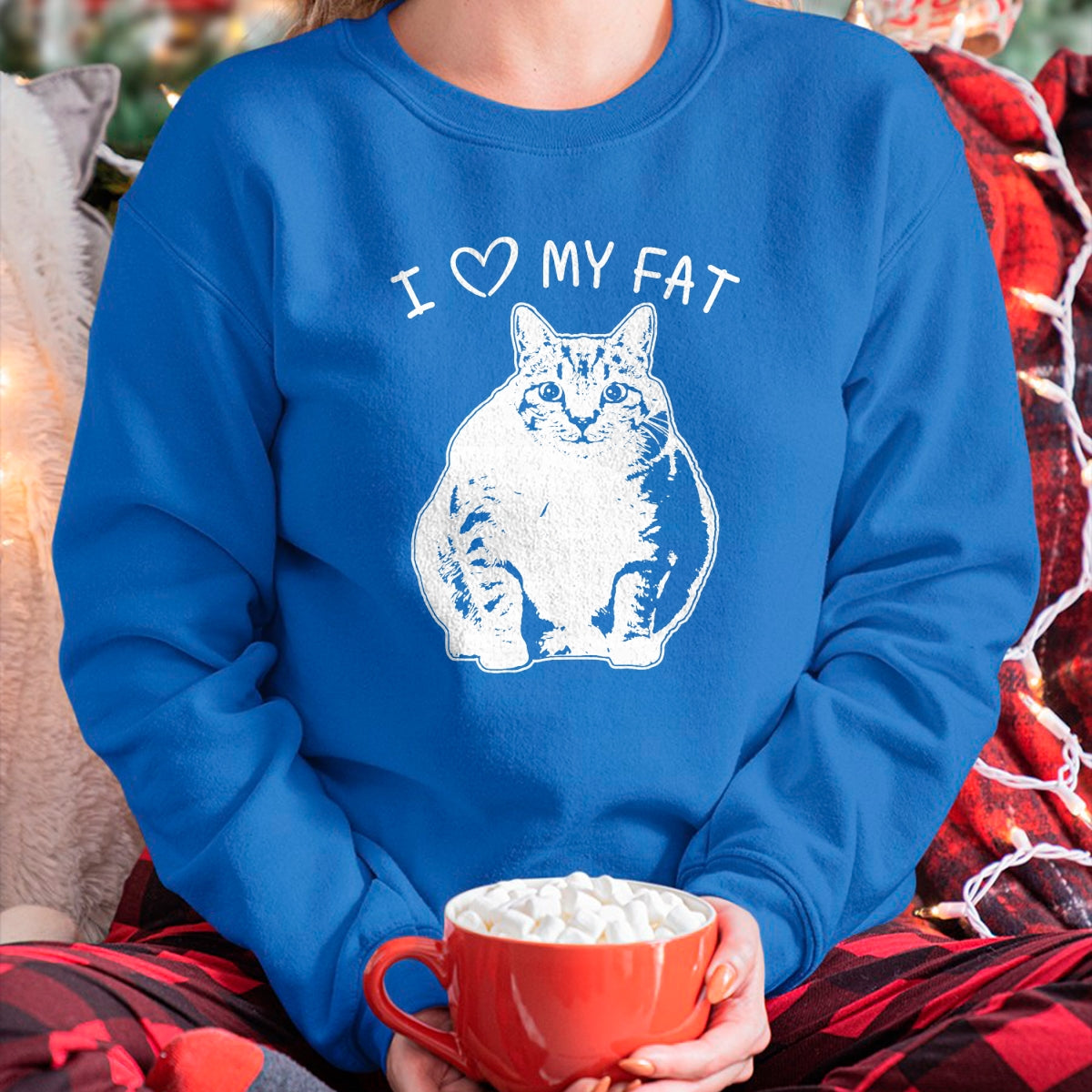 Cat Love Shirt, Funny Cat Lover Gift UnisexT-Shirt/Hoodie/Sweatshirt HLT00 - I Love My Fat Cat Funny Cat Lover T-Shirt Gift Idea T-Shirt