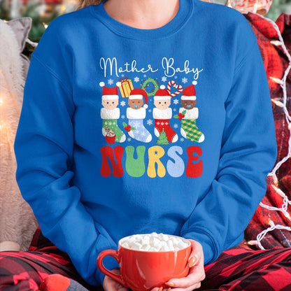 Funny Nurse Shirt, Nurse Unisex T-Shirt/Hoodie/Sweatshirt HLT00 - Mother Baby Nurse Christmas Professional Baby Wrapper T-Shirt
