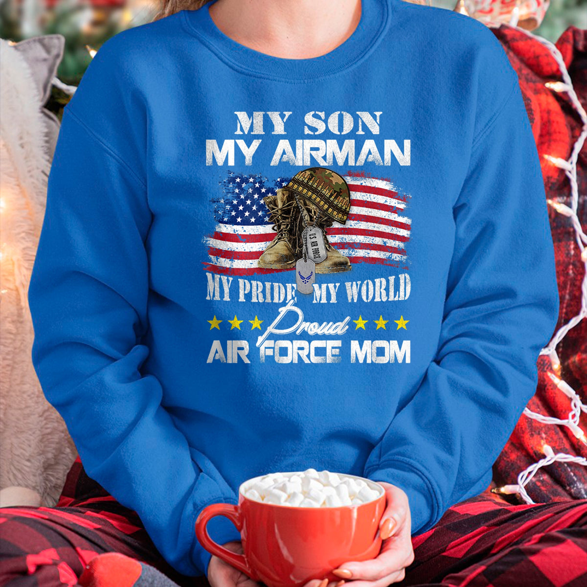 Gift for Mom Shirt, Funny Mom Unisex T-Shirt/Hoodie/Sweatshirt HLT00 - Proud Air Force Mom Air Force Graduation Military Mom Gift T-Shirt