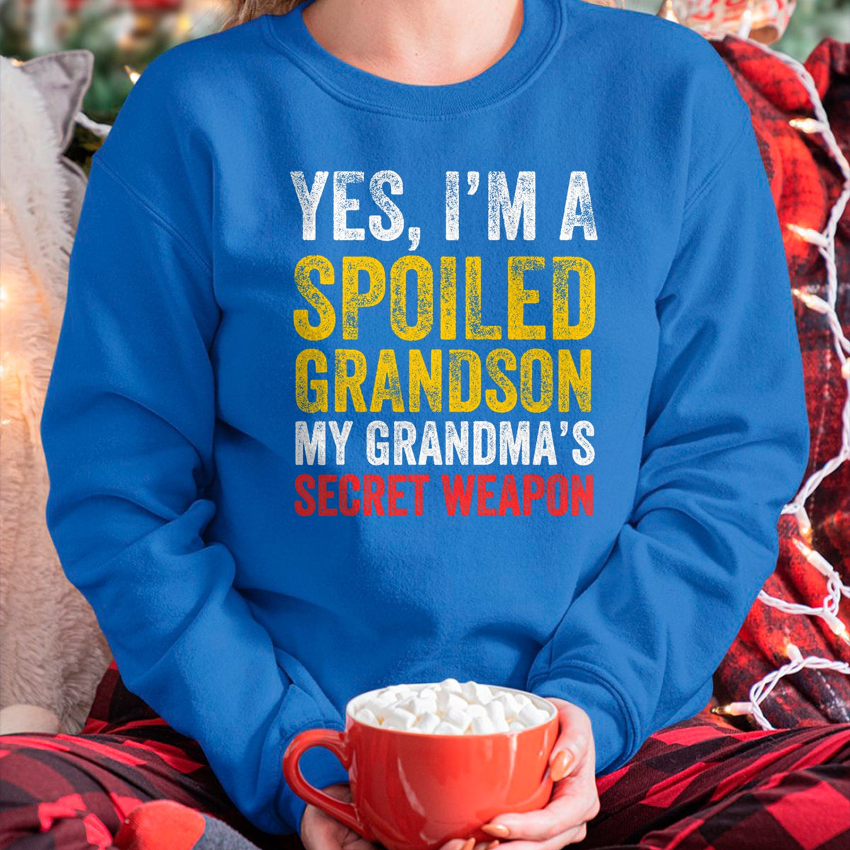 Best Grandma Shirt, Proud Grandma Unisex T-Shirt/Hoodie/Sweatshirt HLT00 - Yes I'm a Spoiled Grandson T-Shirt (1)