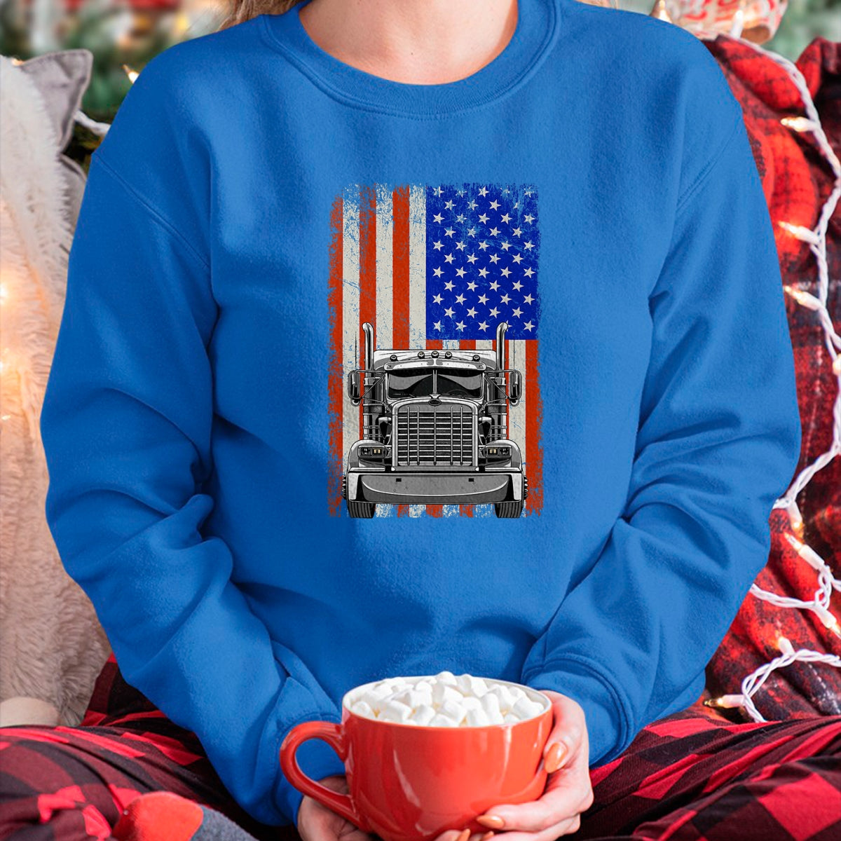 Best Truck Driver Life Shirt, Funny Trucker UnisexT-Shirt/Hoodie/Sweatshirt HLT00 - US American Flag Semi Truck Driver T-Shirt (4)