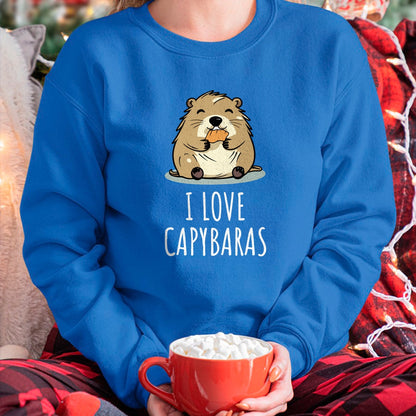 Cute Capybara Shirt, Funny Capybara Unisex T-Shirt/Hoodie/Sweatshirt HLT00 - I Love Capybaras Long Sleeve T-Shirt