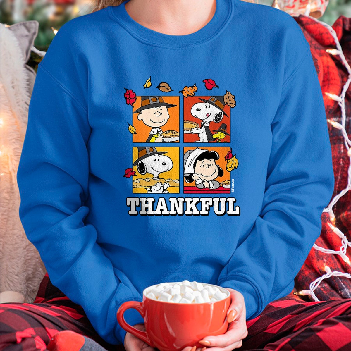 Best Thanksgiving Family Shirt , Funny Thanksgiving UnisexT-Shirt/Hoodie/Sweatshirt HLT00 - Peanuts - Peanuts - Snoopy Charlie Brown Lucy Thankful T-Shirt, Men, Black, 3X-Large