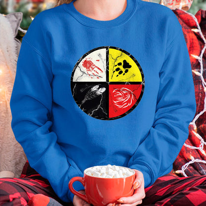 Native American T-Shirts, Vintage Native American Unisex T-Shirt/Hoodie/Sweatshirt HLT00 - Native American Medicine Wheel