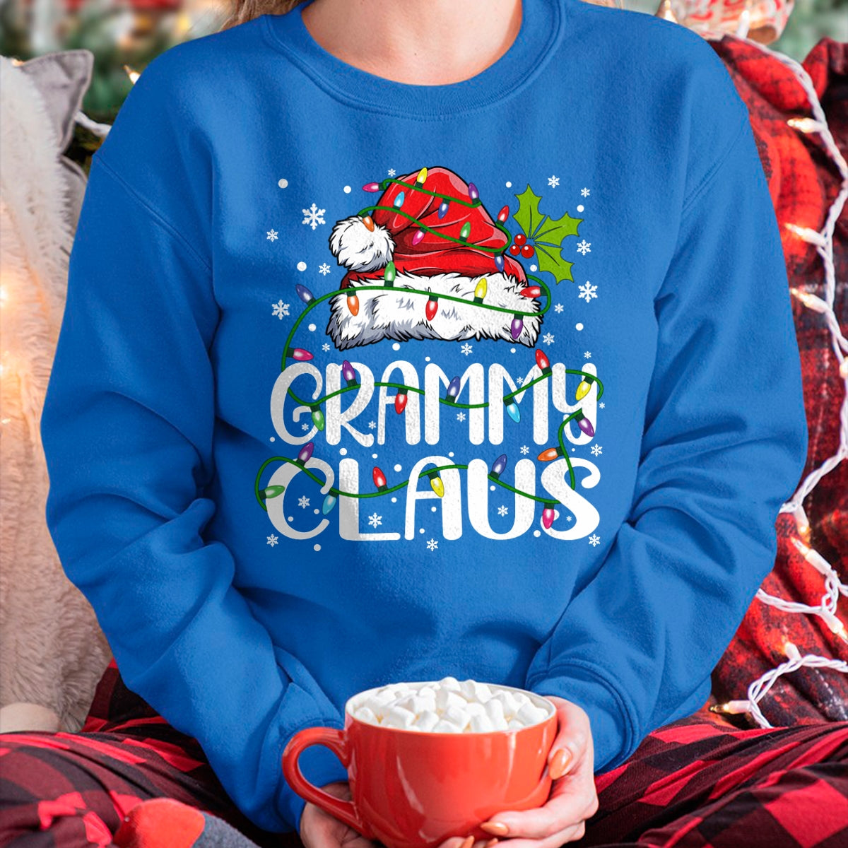 Grammy Claus Shirt Christmas Lights Pajama Family Matching Long Sleeve T-Shirt - Christmas Unisex T-Shirt/Hoodie/Sweatshirt - NINA00