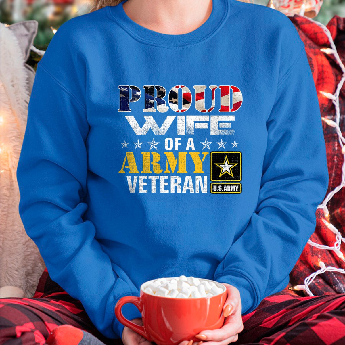 Best Wife Shirt, Wife and Husband Unisex T-Shirt/Hoodie/Sweatshirt HLT00 - Gift for wife T shirt, lucky wife   Proud Wife Of A Army Veteran American Flag Military Gift T-Shirt