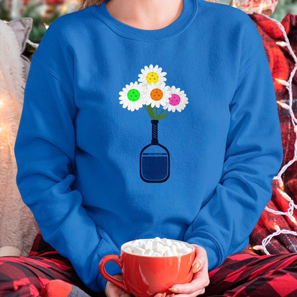 Funny Pickleball Shirt, Pickleball Lover Unisex T-Shirt/Hoodie/Sweatshirt HLT00 - Pretty Pickleball Flowers in Paddle Vase - Pickleball T-Shirt