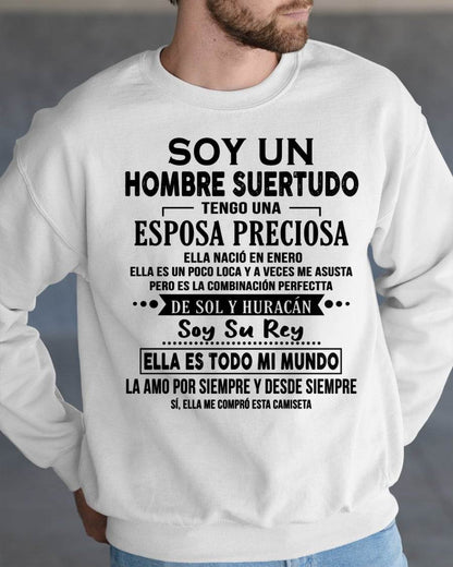 ENERO - SOY UN HOMBRE SUERTUDO TENGO UNA ESPOSA PRECIOSA - Regalo especial para tu novio o esposo - NINA01
