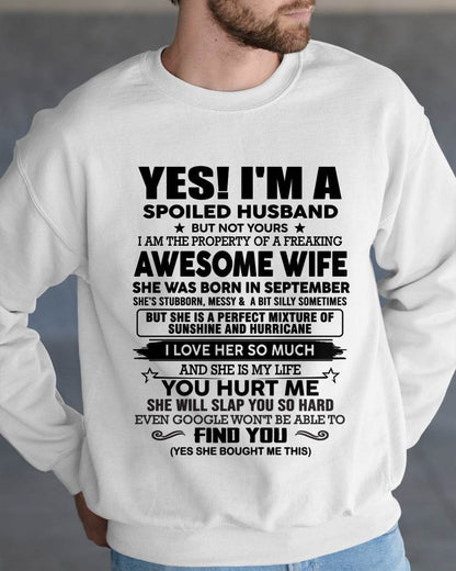 SEPTEMBER - I'M A SPOILED HUSBAND BUT NOT YOURS - FROM WIFE - NINA09 (SKU12-283-09)