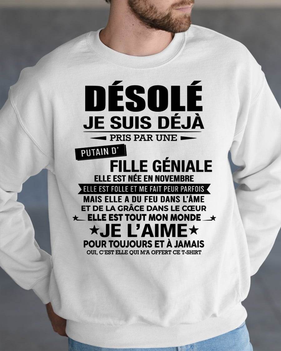 NOVEMBRE - DÉSOLÉ, JE SUIS DÉJÀ PRIS PAR UNE FILLE VRAIMENT GÉNIALE – DE LA PART DE MA FEMME - FR11/NINA11 (SKU2606-42-11)