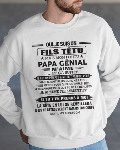 Oui, je suis un garçon têtu – T-shirt | Cadeau d’anniversaire de papa pour son fils - NINA00 / fr00 (SKU12-260-00)
