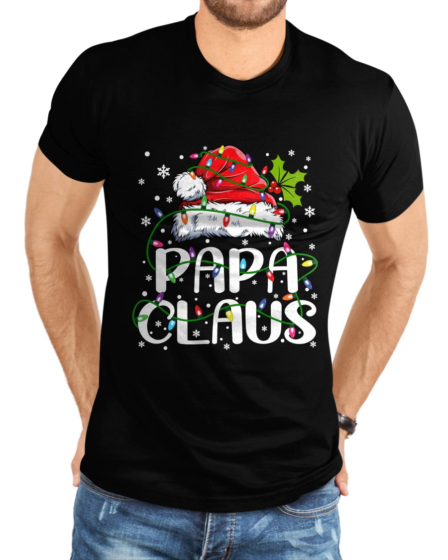 Papa Claus Christmas Lights Pajama Family Matching T-Shirt - Christmas Unisex T-Shirt/Hoodie/Sweatshirt - NINA00