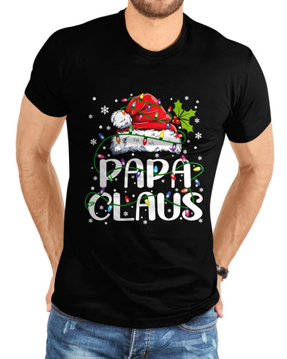 Papa Claus Christmas Lights Pajama Family Matching T-Shirt - Christmas Unisex T-Shirt/Hoodie/Sweatshirt - NINA00