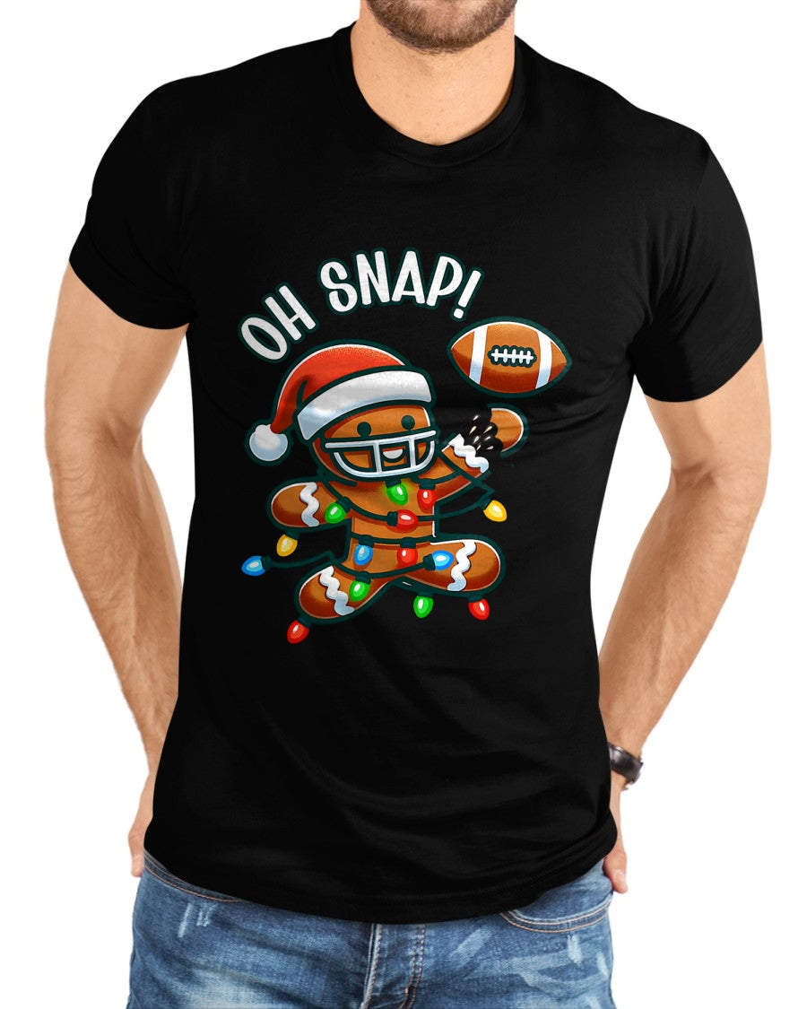 Funny Gingerbread Man Pajamas & PJs Xmas Holiday Oh Snap Gingerbreadman Christmas Football T-Shirt - Christmas Unisex T-Shirt/Hoodie/Sweatshirt - NINA00
