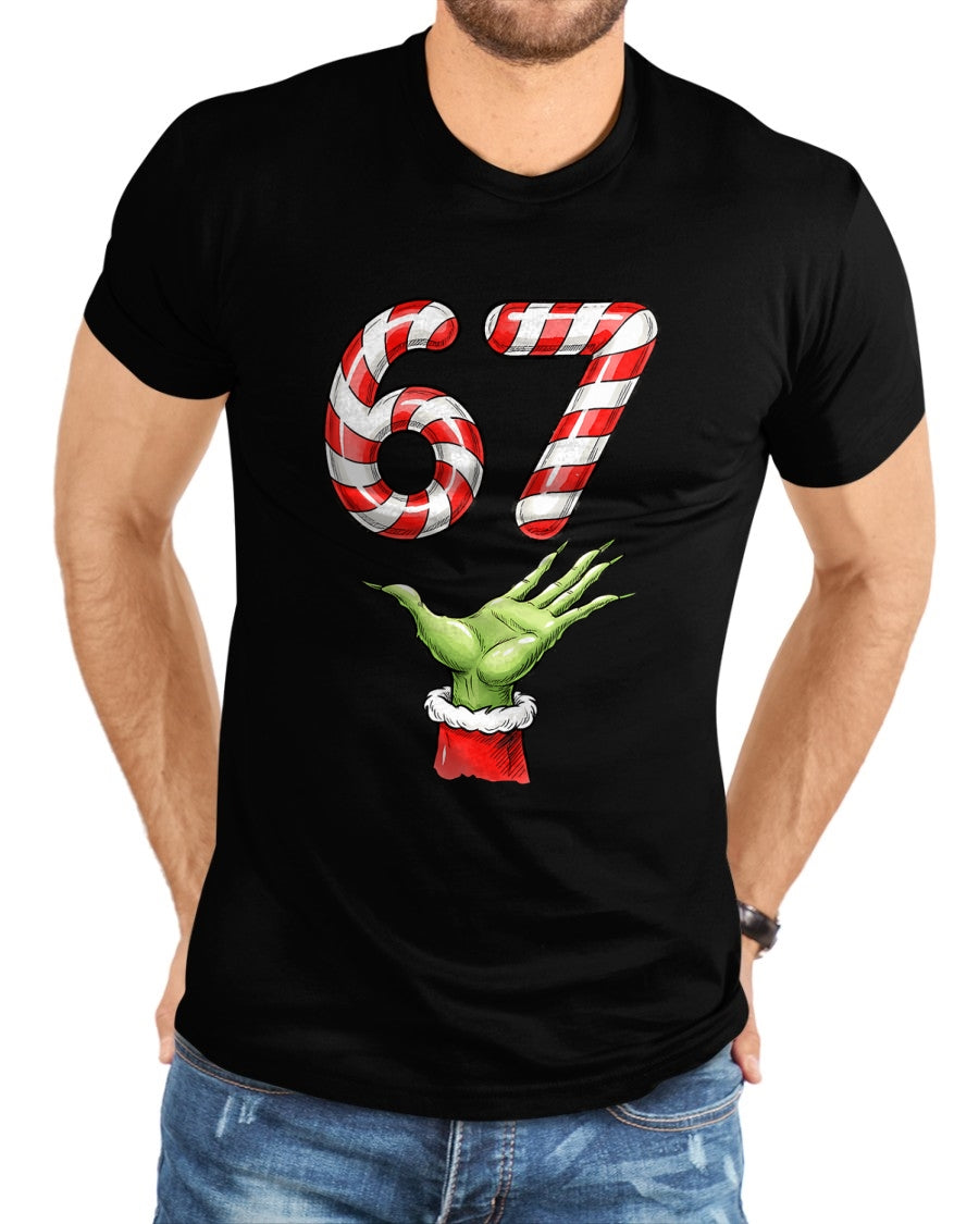 Santa Six Seven 67 Meme Christmas 67 Candy Cane Kids Boys T-Shirt - Christmas Unisex T-Shirt/Hoodie/Sweatshirt - NINA00