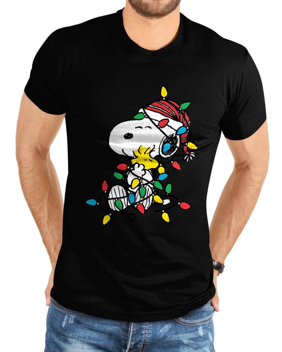 Peanuts - Snoopy Woodstock Christmas Lights T-Shirt - Christmas Unisex T-Shirt/Hoodie/Sweatshirt - NINA00