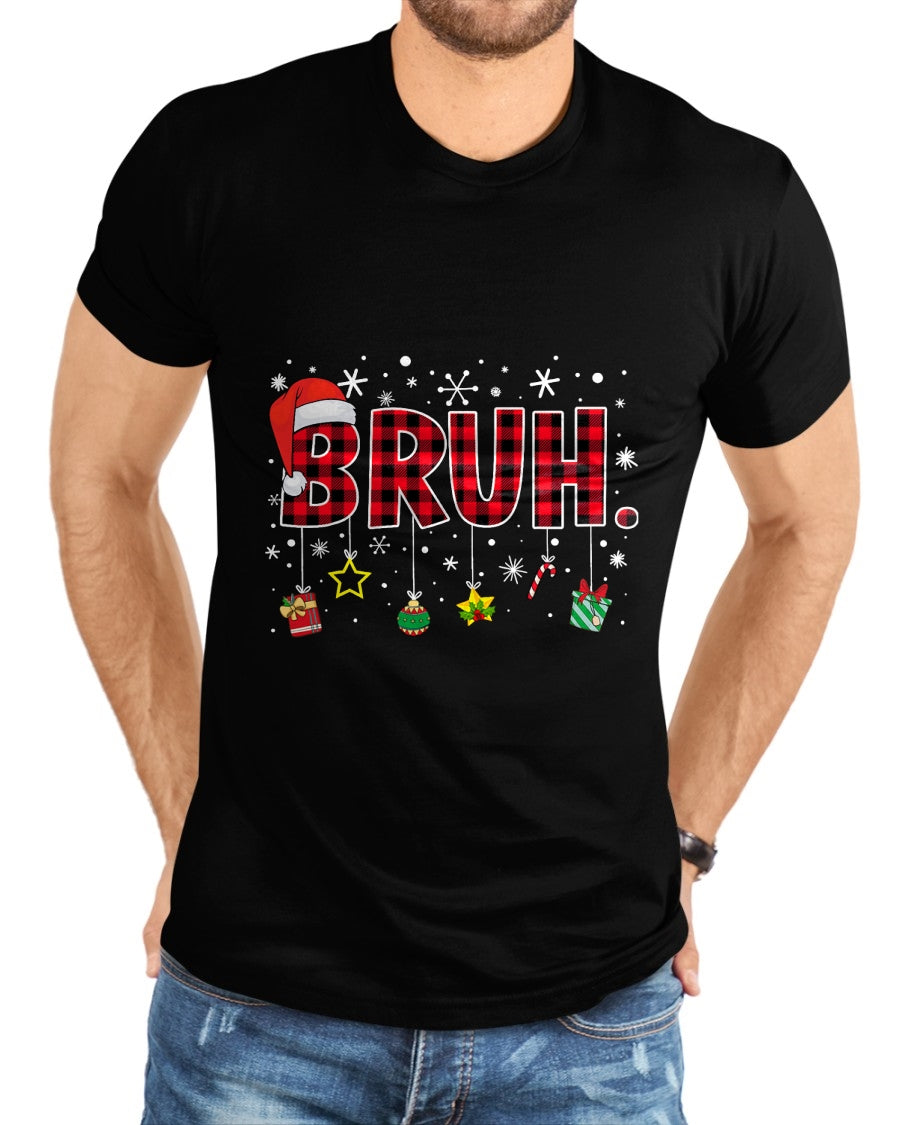 Bruh Funny Christmas Red Plaid Teens Boys Kids Xmas Pajamas T-Shirt - Christmas Unisex T-Shirt/Hoodie/Sweatshirt - NINA00