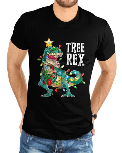 Most Wonderful Christmas Co Dinosaur Christmas Tree Rex Pajamas Men Boys Xmas Lights T-Shirt - Christmas Unisex T-Shirt/Hoodie/Sweatshirt - NINA00