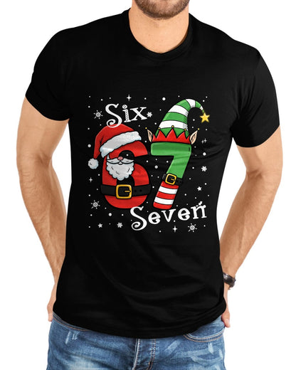 Funny Six Seven 67 Meme 6 7 Elf Santa Christmas Pajamas Kids T-Shirt - Christmas Unisex T-Shirt/Hoodie/Sweatshirt - NINA00