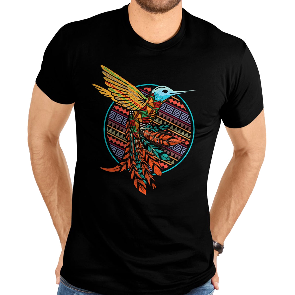 Native American T-Shirts, Vintage Native American Unisex T-Shirt/Hoodie/Sweatshirt HLT00 - Hummingbird Tribal Art Native American Indian Indigenous T-Shirt (1)