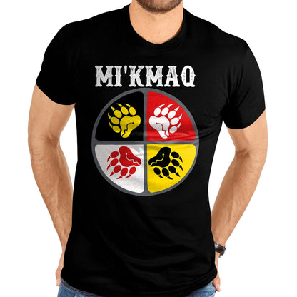 Native American T-Shirts, Vintage Native American Unisex T-Shirt/Hoodie/Sweatshirt HLT00 - Micmac Mi'kmaq Nation Native American Medicine Wheel T-Shirt