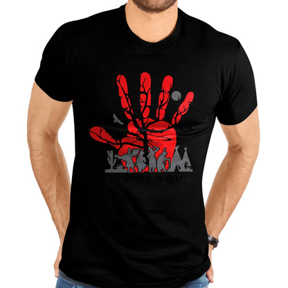 Native American T-Shirts, Vintage Native American Unisex T-Shirt/Hoodie/Sweatshirt HLT00 - Native American Indigenous Red Hand Indian Blood Themed T-Shirt (23)