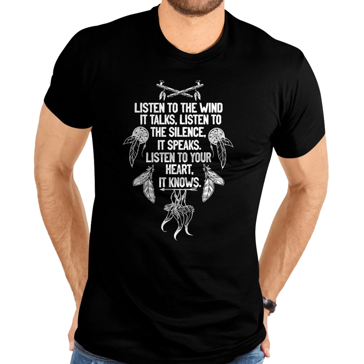Native American T-Shirts, Vintage Native American Unisex T-Shirt/Hoodie/Sweatshirt HLT00 - Native American Dreamcatcher Poem Women T-Shirt (1)