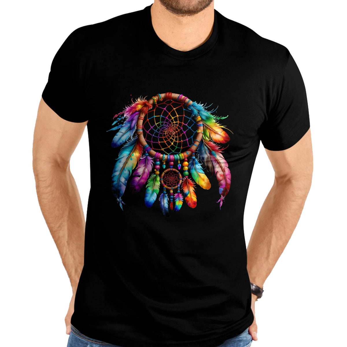 Native American T-Shirts, Vintage Native American Unisex T-Shirt/Hoodie/Sweatshirt HLT00 - Native American Heritage Month Feather Dreamcatcher T-Shirt (1)