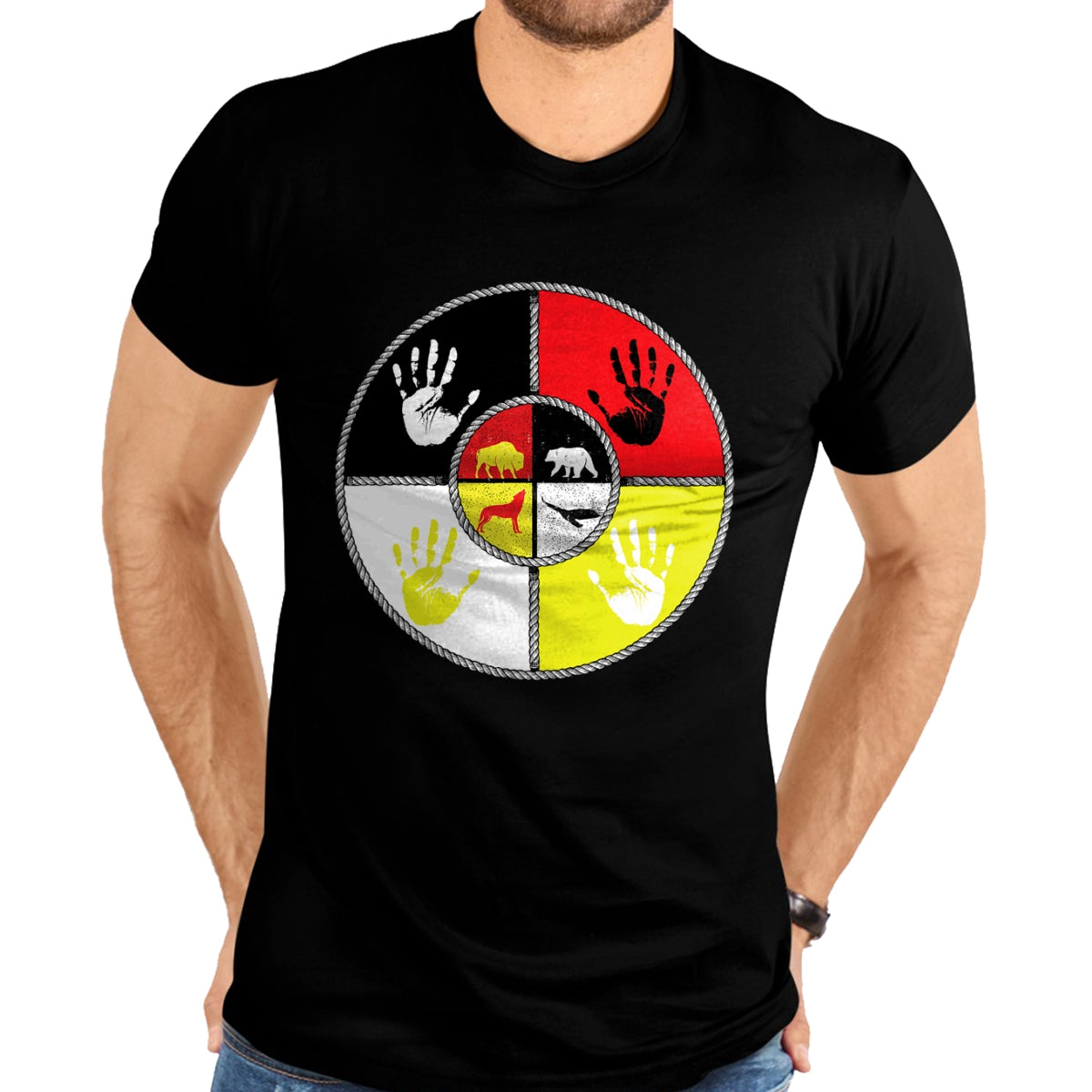 Native American T-Shirts, Vintage Native American Unisex T-Shirt/Hoodie/Sweatshirt HLT00 - Native Americans - Medicine Wheel - MMIW T-Shirt (1)