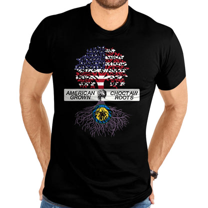 Native American T-Shirts, Vintage Native American Unisex T-Shirt/Hoodie/Sweatshirt HLT00 - American Flag - American Grown with Choctaw Roots Native American Pride Tree T-Shirt (1)