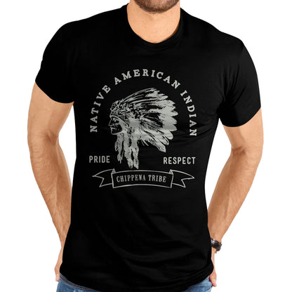 Native American T-Shirts, Vintage Native American Unisex T-Shirt/Hoodie/Sweatshirt HLT00 - American Flag - Chippewa Tribe Native American Indian Pride Respect Love T-Shirt