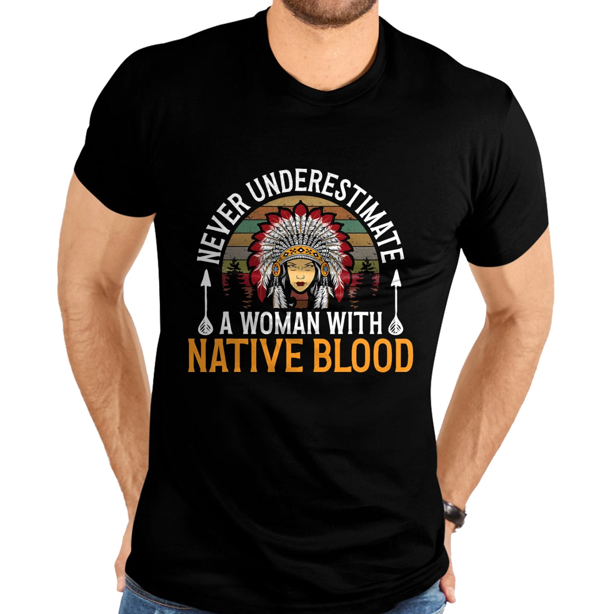 Native American T-Shirts, Vintage Native American Unisex T-Shirt/Hoodie/Sweatshirt HLT00 - Native American Heritage Indigenous Woman With Native Blood T-Shirt