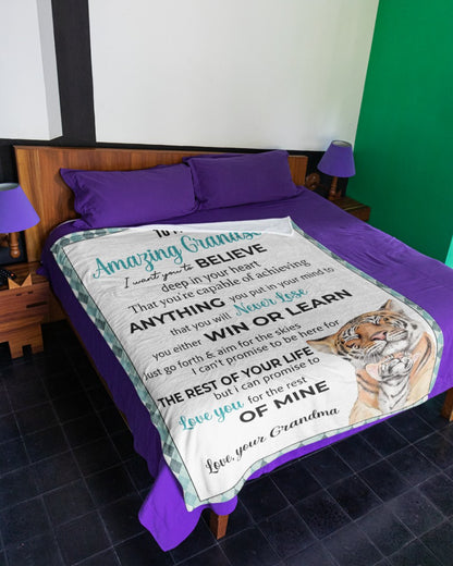 BLANKET FOR GRANDSON FROM GRANDMA – COMFORT & WARMTH GIFT