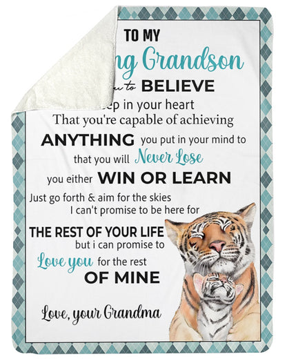 BLANKET FOR GRANDSON FROM GRANDMA – COMFORT & WARMTH GIFT
