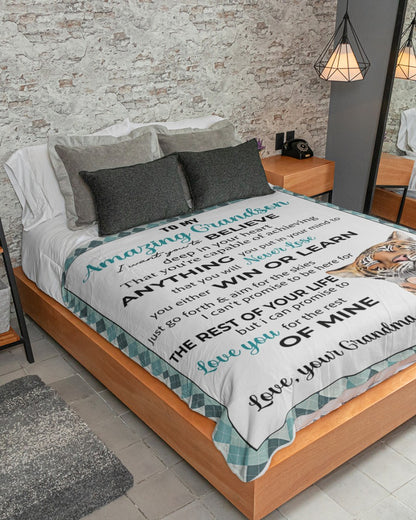 BLANKET FOR GRANDSON FROM GRANDMA – COMFORT & WARMTH GIFT