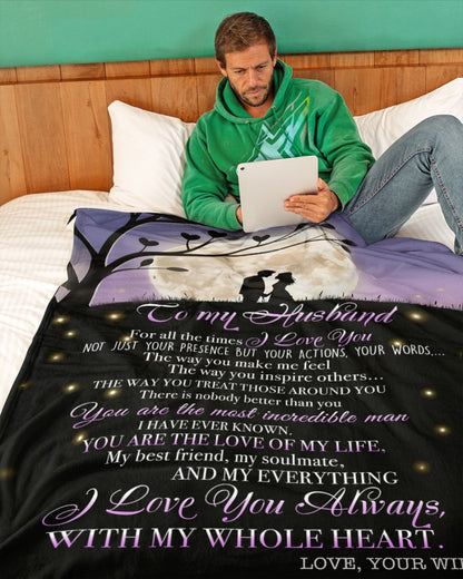 BLANKET FOR HUSBAND FROM WIFE – COMFORT & WARMTH GIFT (SKUB12-102)