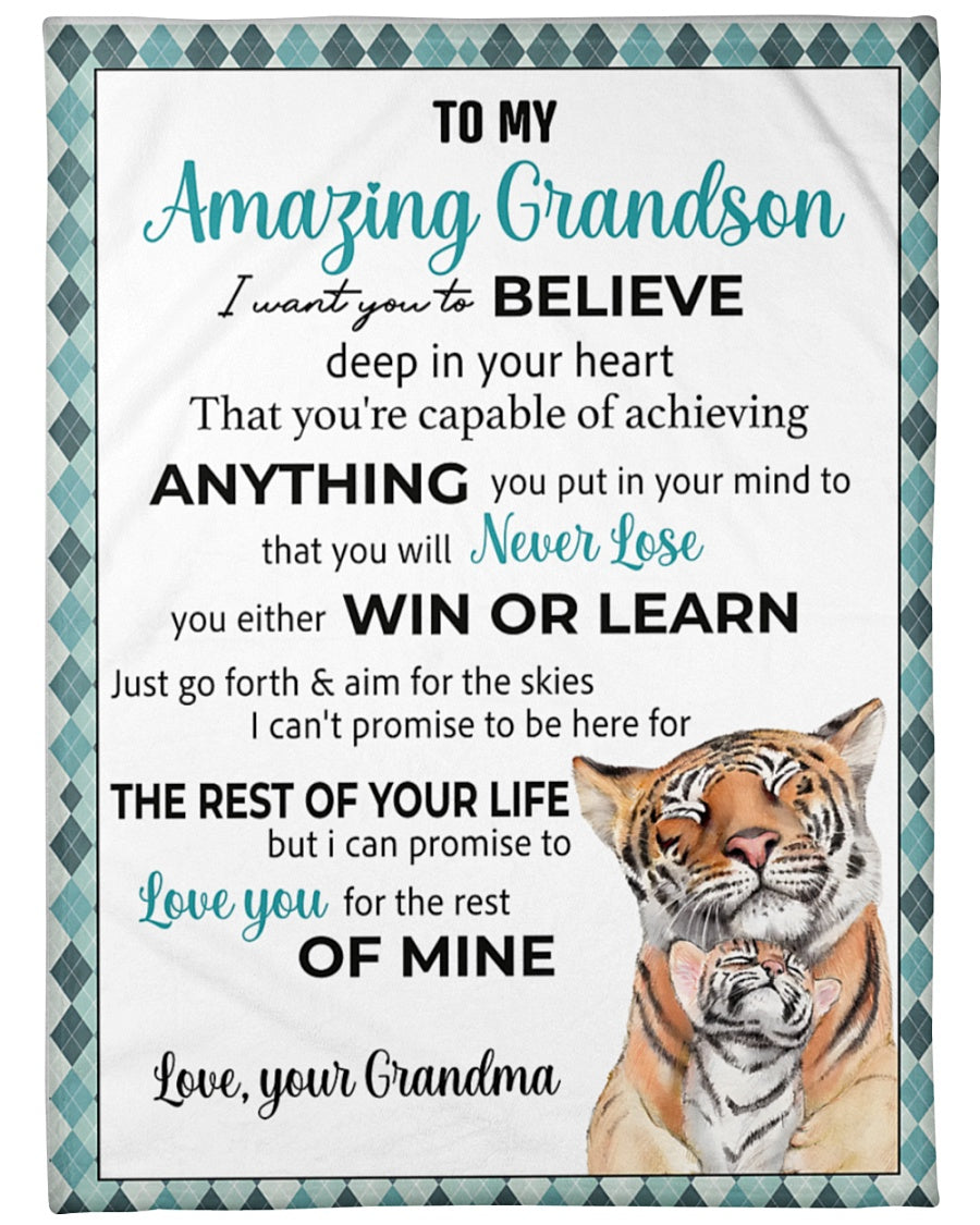 BLANKET FOR GRANDSON FROM GRANDMA – COMFORT & WARMTH GIFT