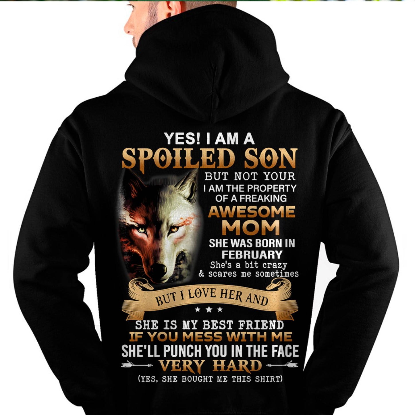 February - Lucky Son of Awesome Mom - Perfect Gift for Son From Mom - NINA02 (SKU10-128-02)