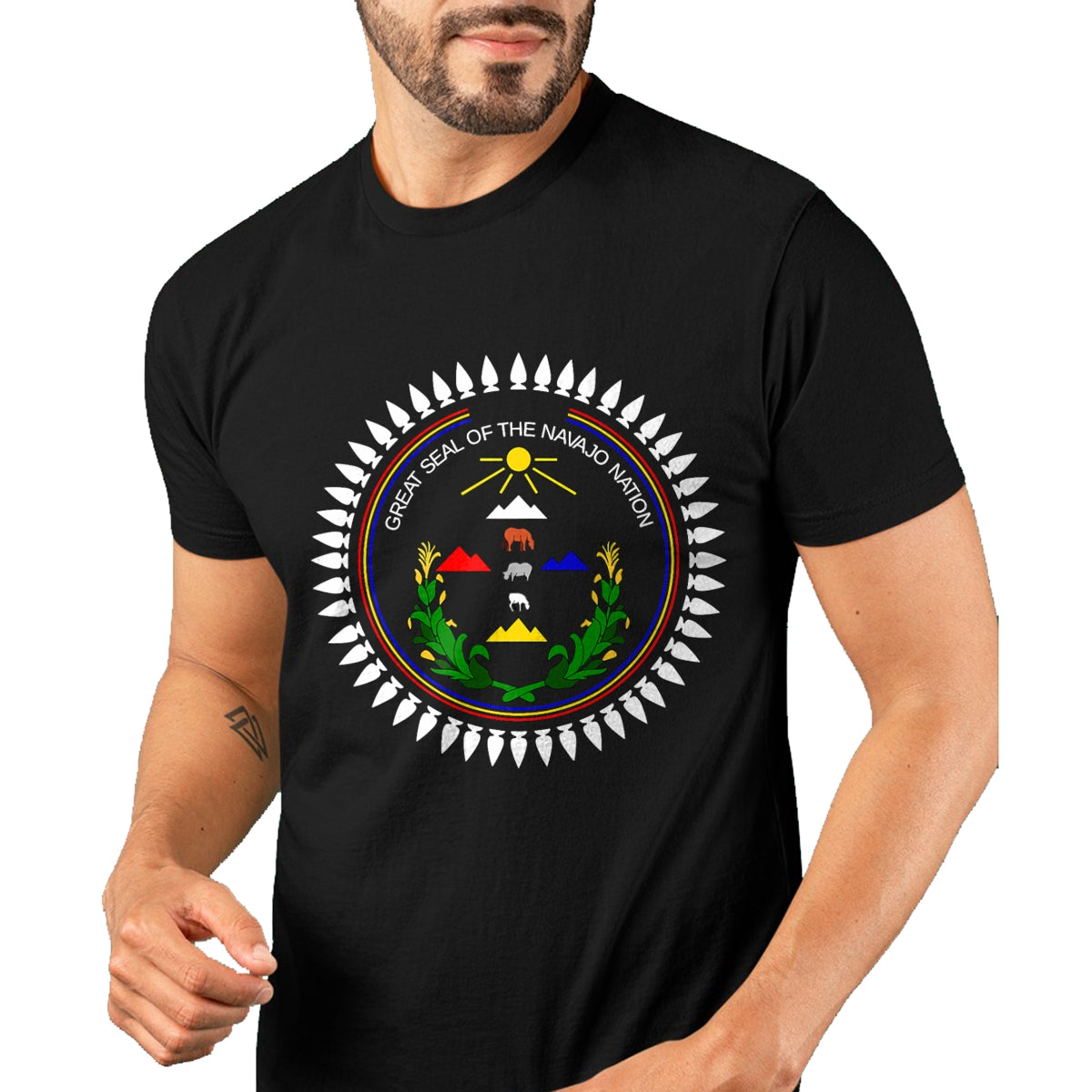 Native American T-Shirts, Vintage Native American Unisex T-Shirt/Hoodie/Sweatshirt HLT00 - Navajo Flag Native American Mens Womens Kids T-Shirt (1)