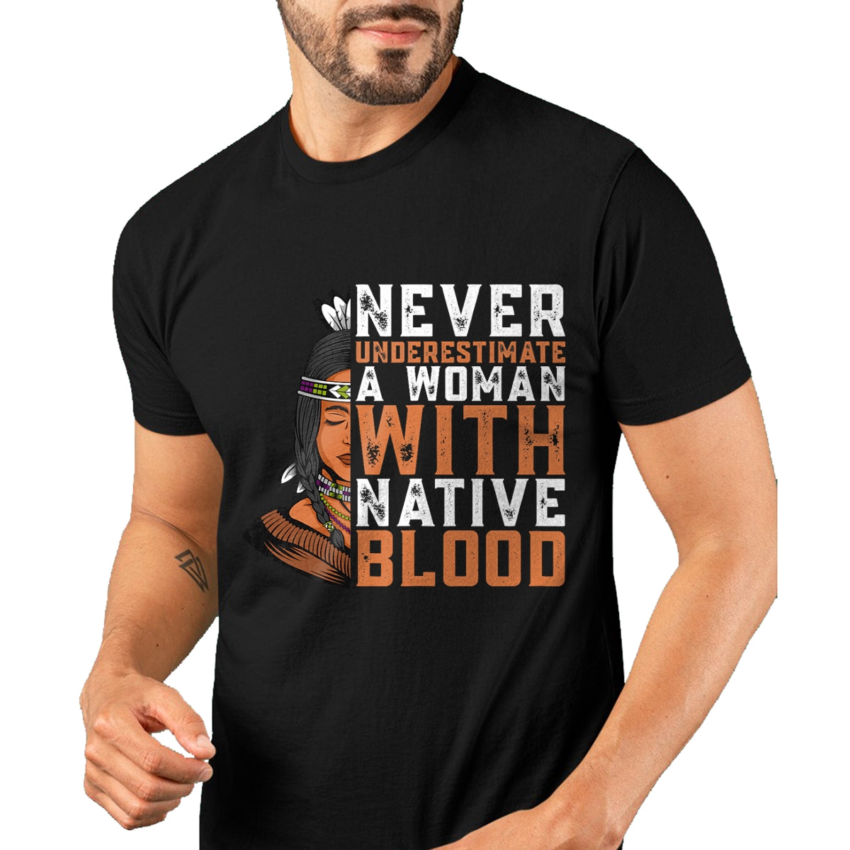 Native American T-Shirts, Vintage Native American Unisex T-Shirt/Hoodie/Sweatshirt HLT00 - Indian A Woman With Native Blood Native American T-Shirt