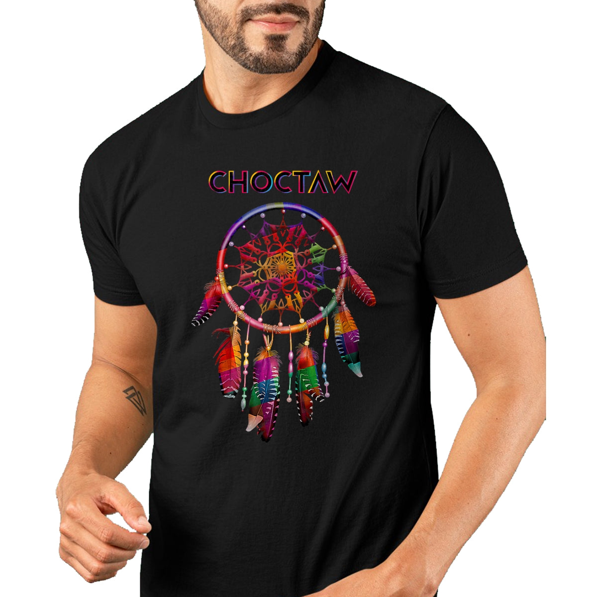 Native American T-Shirts, Vintage Native American Unisex T-Shirt/Hoodie/Sweatshirt HLT00 - American Flag - Choctaw Native American Indian Colorful Dreamcatcher Tribal T-Shirt