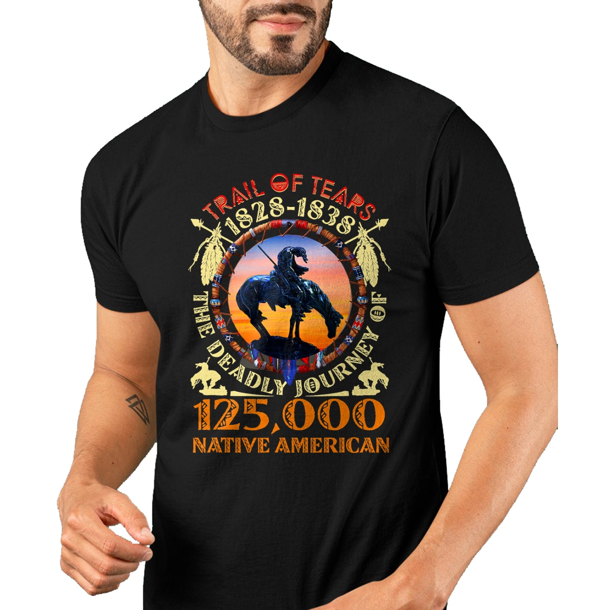 Native American T-Shirts, Vintage Native American Unisex T-Shirt/Hoodie/Sweatshirt HLT00 - Native American Trail Of Tears The Deadly Journey 125000 T-Shirt (1)